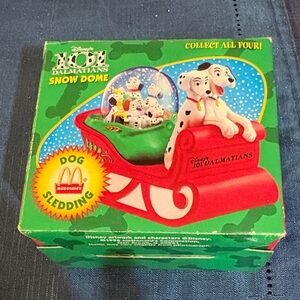 Disney 101 Dalmatians Snow Dome with Red Sleigh